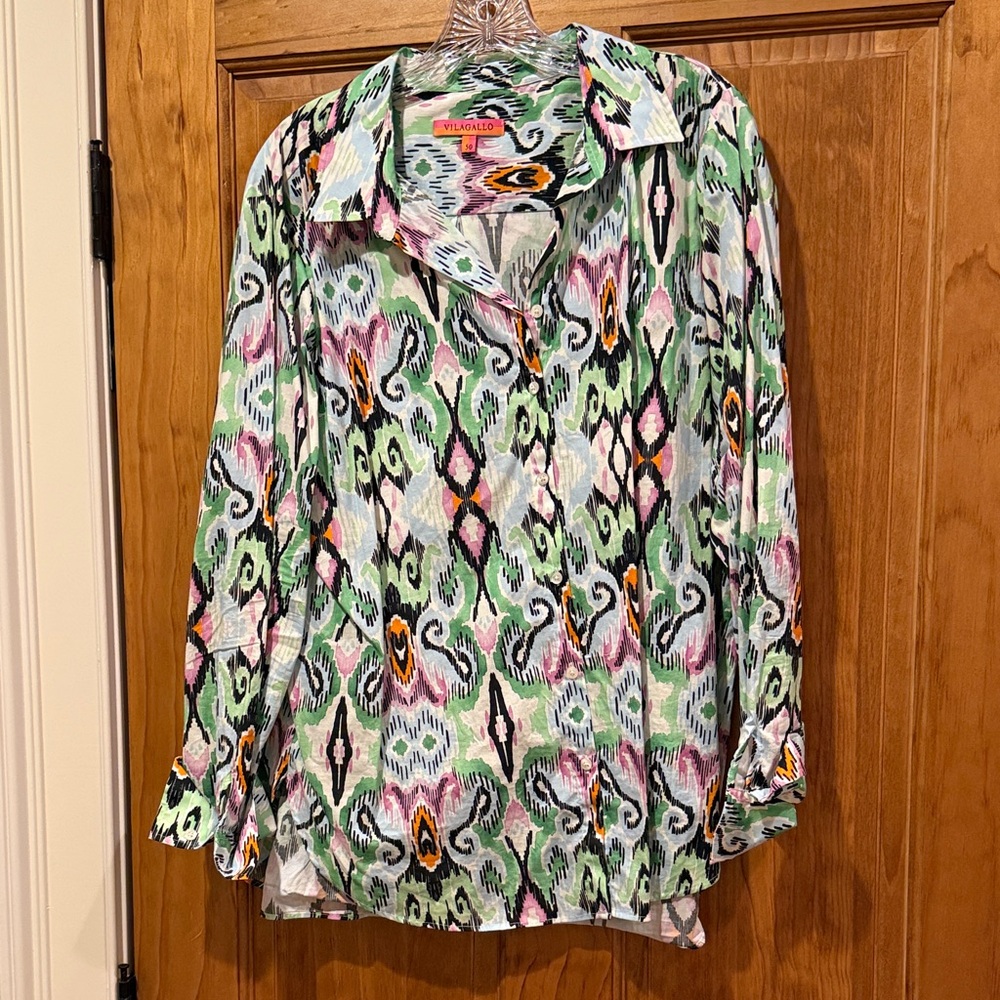 Vilagallo Multicolor Patterned Button Down Shirt - image 1